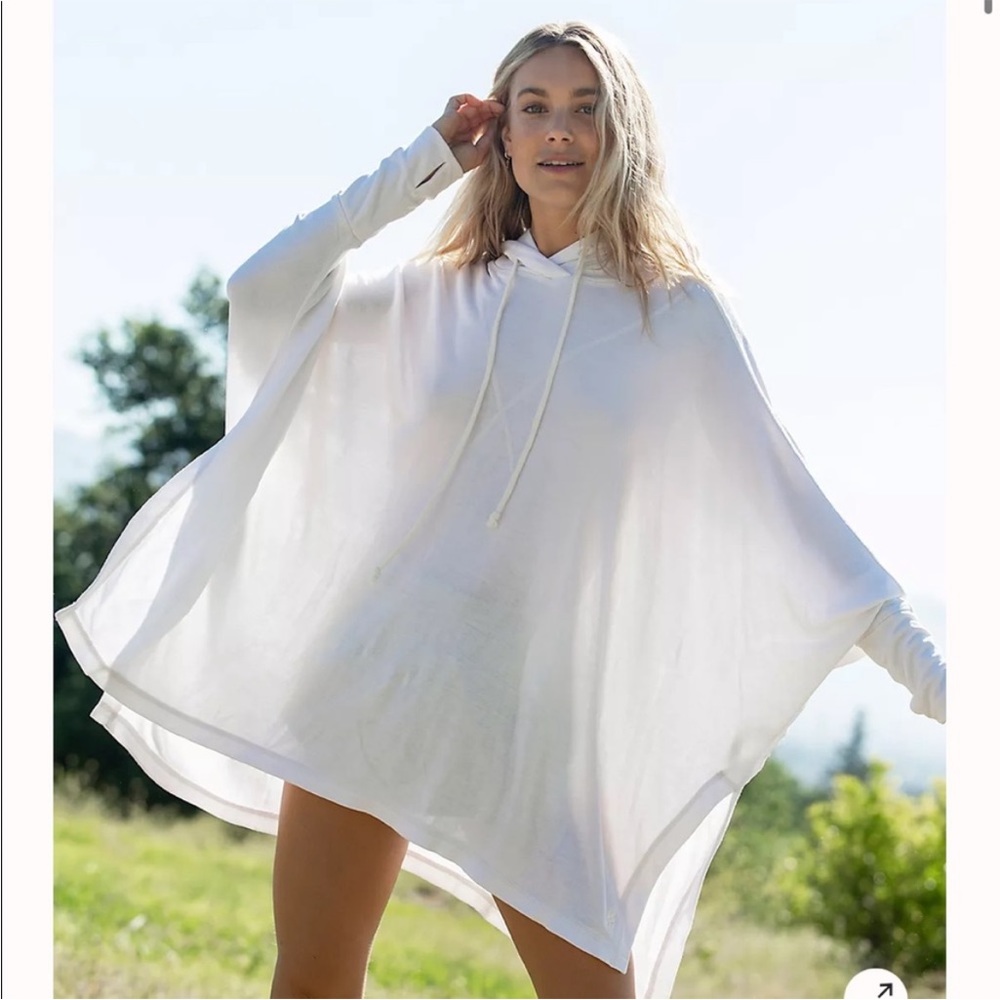 NEW Free People Movement Swngin It Oversized Hoodie Sweatshirt White S